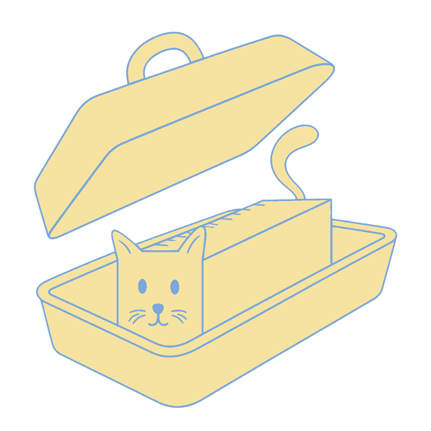 Butter Cat lying in a covered butter dish